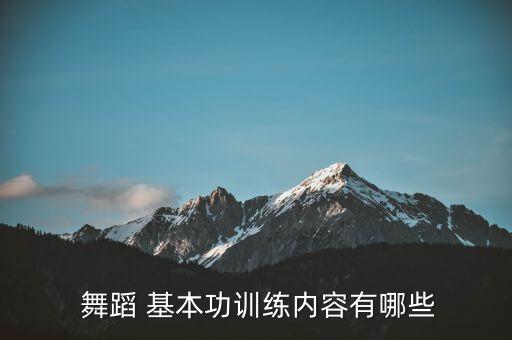  舞蹈 基本功训练内容有哪些