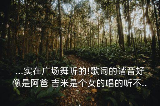 ...实在广场舞听的!歌词的谐音好像是阿爸 吉米是个女的唱的听不...
