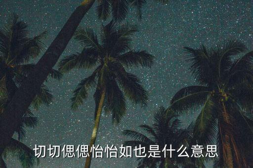 切切偲偲怡怡如也是什么意思