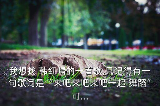 我想找 韩红唱的一首歌,只记得有一句歌词是“来吧来吧来吧一起 舞蹈”可...