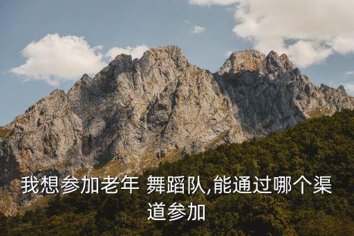 我想参加老年 舞蹈队,能通过哪个渠道参加