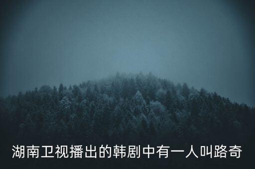 湖南卫视播出的韩剧中有一人叫路奇