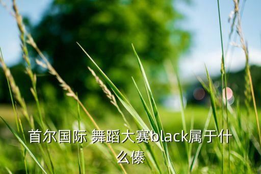首尔国际 舞蹈大赛black属于什么傣