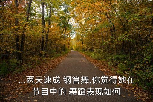 ...两天速成 钢管舞,你觉得她在节目中的 舞蹈表现如何