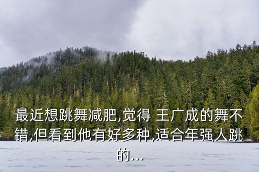 最近想跳舞减肥,觉得 王广成的舞不错,但看到他有好多种,适合年强人跳的...