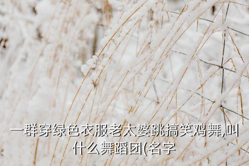 一群穿绿色衣服老太婆跳搞笑鸡舞,叫什么舞蹈团(名字