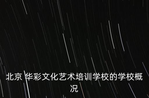 北京 华彩文化艺术培训学校的学校概况