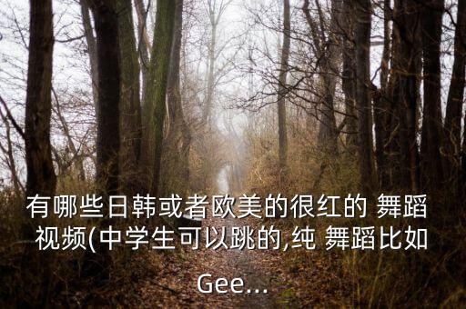 有哪些日韩或者欧美的很红的 舞蹈 视频(中学生可以跳的,纯 舞蹈比如Gee...