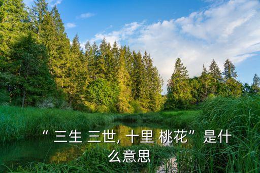 “ 三生 三世, 十里 桃花”是什么意思
