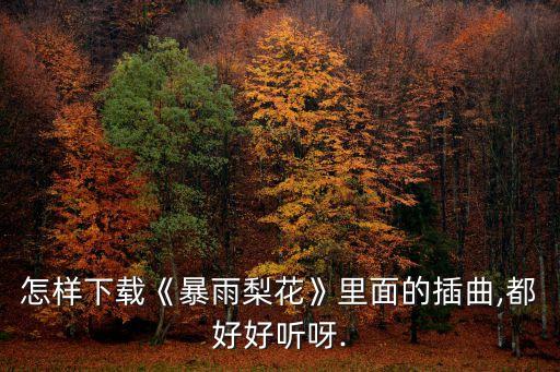 怎样下载《暴雨梨花》里面的插曲,都好好听呀.