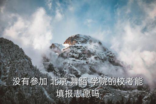 没有参加 北京 舞蹈 学院的校考能填报志愿吗