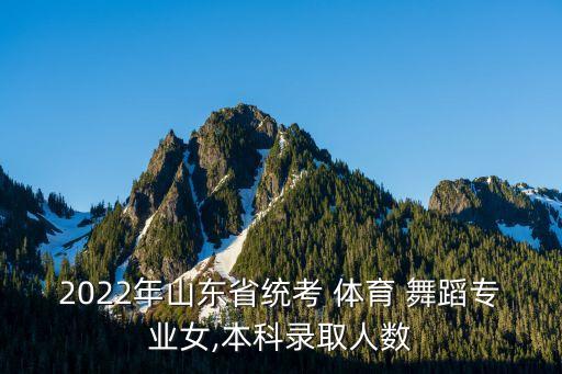 2022年山东省统考 体育 舞蹈专业女,本科录取人数