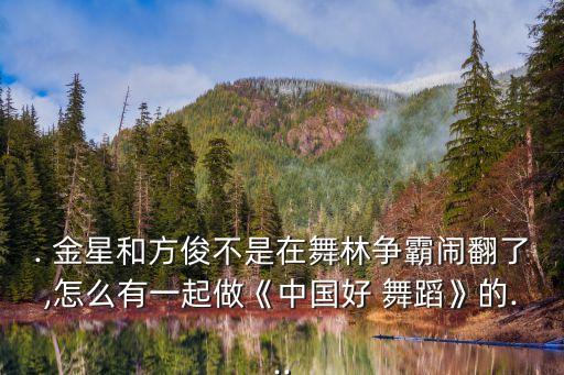 . 金星和方俊不是在舞林争霸闹翻了,怎么有一起做《中国好 舞蹈》的...