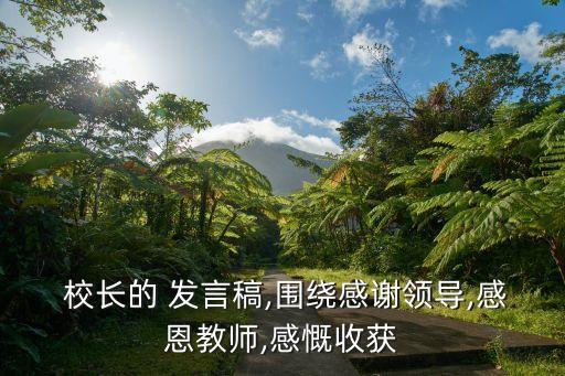  校长的 发言稿,围绕感谢领导,感恩教师,感慨收获