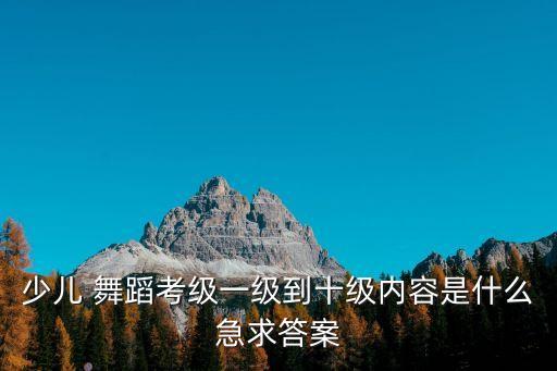 少儿 舞蹈考级一级到十级内容是什么急求答案