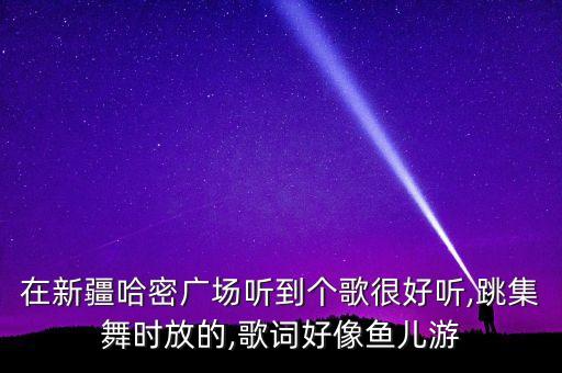 在新疆哈密广场听到个歌很好听,跳集舞时放的,歌词好像鱼儿游