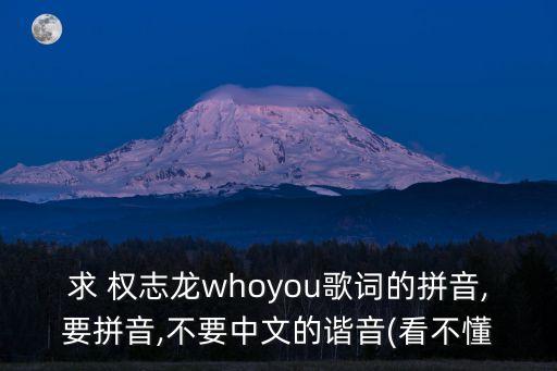 求 权志龙whoyou歌词的拼音,要拼音,不要中文的谐音(看不懂