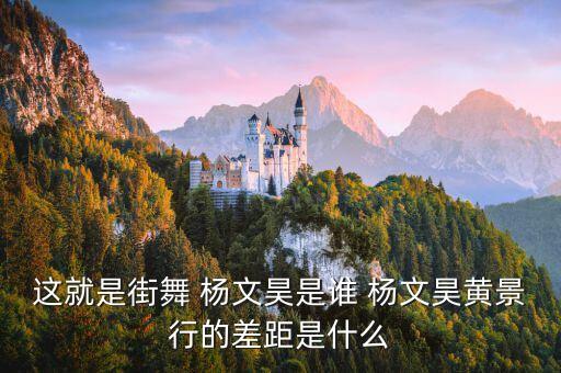 这就是街舞 杨文昊是谁 杨文昊黄景行的差距是什么