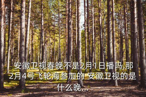  安徽卫视春晚不是2月1日播吗,那2月4号飞轮海参加的 安徽卫视的是什么晚...