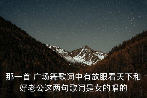 那一首 广场舞歌词中有放眼看天下和好老公这两句歌词是女的唱的