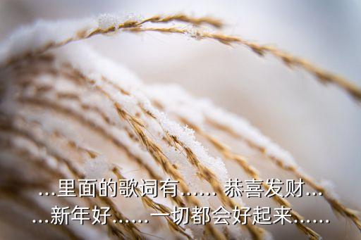 ...里面的歌词有…… 恭喜发财……新年好……一切都会好起来……