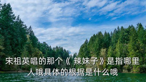 宋祖英唱的那个《 辣妹子》是指哪里人哦具体的根据是什么哦