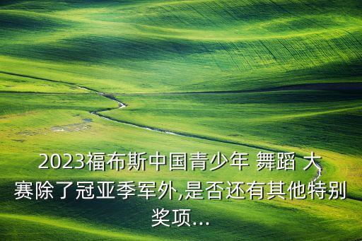 2023福布斯中国青少年 舞蹈 大赛除了冠亚季军外,是否还有其他特别奖项...