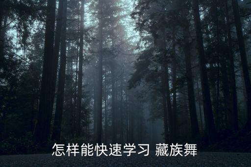 怎样能快速学习 藏族舞
