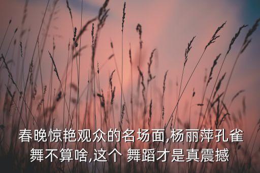  春晚惊艳观众的名场面,杨丽萍孔雀舞不算啥,这个 舞蹈才是真震撼