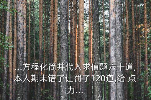 ...方程化简并代入求值题六十道,本人期末错了让罚了120道,给 点力...
