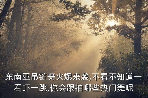 东南亚吊链舞火爆来袭,不看不知道一看吓一跳,你会跟拍哪些热门舞呢