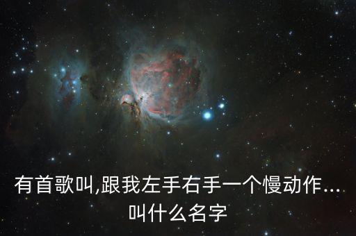有首歌叫,跟我左手右手一个慢动作…叫什么名字