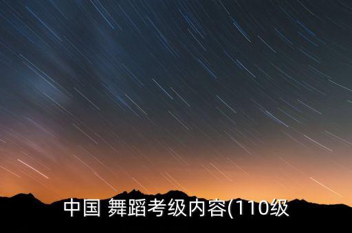 中国 舞蹈考级内容(110级