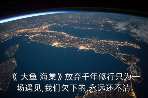 《 大鱼 海棠》放弃千年修行只为一场遇见,我们欠下的,永远还不清