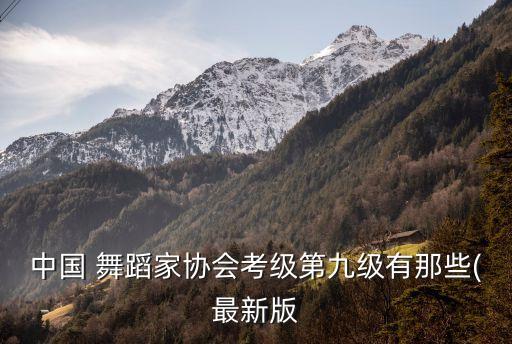中国 舞蹈家协会考级第九级有那些(最新版