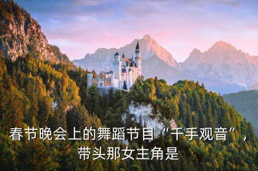 春节晚会上的舞蹈节目“千手观音”,带头那女主角是