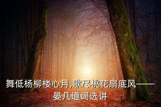 舞低杨柳楼心月,歌尽桃花扇底风——晏几道词选讲