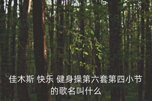 佳木斯 快乐 健身操第六套第四小节的歌名叫什么