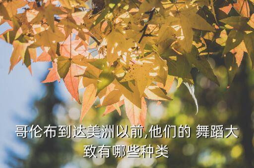哥伦布到达美洲以前,他们的 舞蹈大致有哪些种类