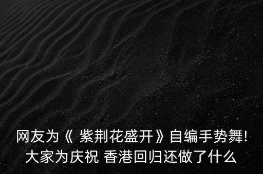 网友为《 紫荆花盛开》自编手势舞!大家为庆祝 香港回归还做了什么
