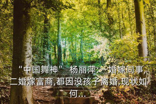 “中国舞神” 杨丽萍:一婚嫁同事,二婚嫁富商,都因没孩子离婚,现状如何...