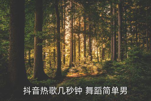 抖音热歌几秒钟 舞蹈简单男