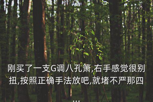 刚买了一支G调八孔箫,右手感觉很别扭,按照正确手法放吧,就堵不严那四...