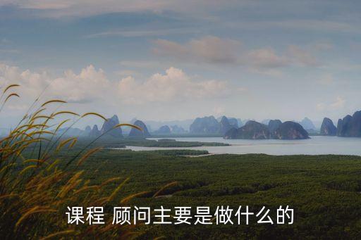 课程 顾问主要是做什么的