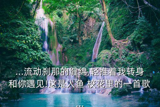 ...流动刹那的缠绵,轻推着我转身和你遇见!这是人鱼 校花里的一首歌...