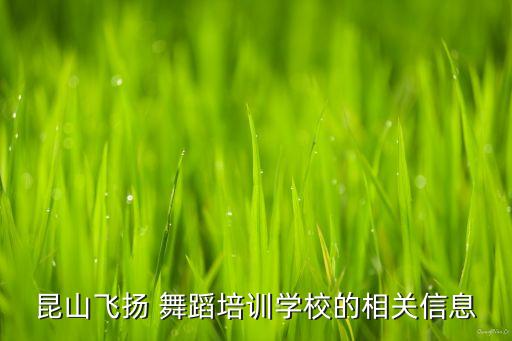 昆山飞扬 舞蹈培训学校的相关信息