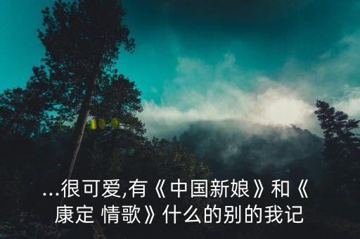 ...很可爱,有《中国新娘》和《 康定 情歌》什么的别的我记