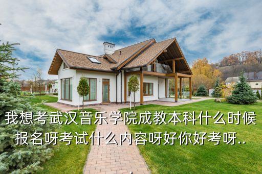 我想考武汉音乐学院成教本科什么时候报名呀考试什么内容呀好你好考呀...