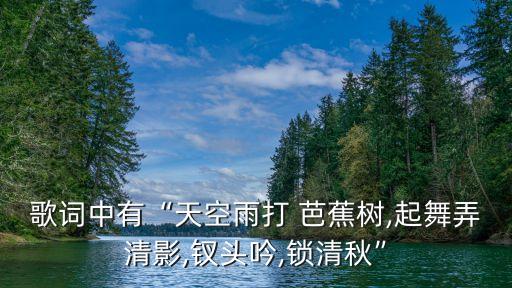 歌词中有“天空雨打 芭蕉树,起舞弄清影,钗头吟,锁清秋”