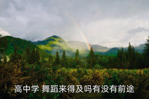 高中学 舞蹈来得及吗有没有前途
